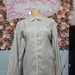 Polo by Ralph Lauren White Check Button-Up Blouse